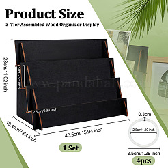 1 Set 3-Tier Assembled Wood Organizer Display Riser Holder Rack&nbsp;ODIS-OC0001-92