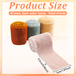 4 Yards 4 Colors Frayed Velvet Ribbon&nbsp;SRIB-WR0001-08A