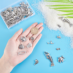 120Pcs 15 Style Tibetan Style Zinc Alloy Pendants&nbsp;TIBEP-PH0001-40