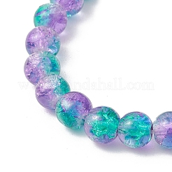 5pcs Crackle Glass Round Beads Stretch Bracelets&nbsp;BJEW-JB11488
