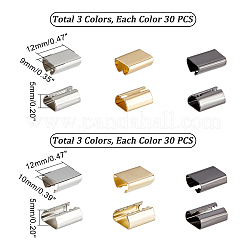 180Pcs 6 Style Iron Ribbon Crimp Ends&nbsp;FIND-WR0004-92
