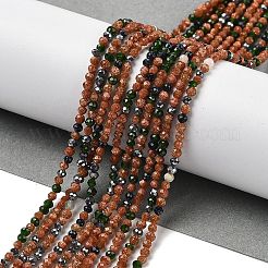 Synthetic Goldstone & Green Goldstone & Blue Goldstone Beads Strands&nbsp;G-RM250104-D5