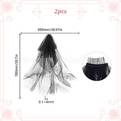 2Pcs Polyester Mesh Bridal Veils&nbsp;AJEW-HY0001-97