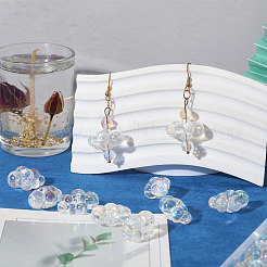 50Pcs UV Plating Transparent Acrylic Beads&nbsp;OACR-GO0001-07