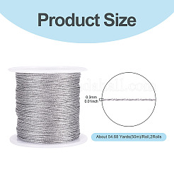 2 Rolls Round PET Metallic Thread&nbsp;MCOR-TADJ0001-01B-02