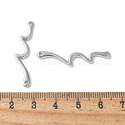 Brass Wave Shape Connector Charms&nbsp;KK-S518-04P