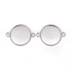 201 Stainless Steel Cabochon Connector Settings&nbsp;STAS-F191-15S-G