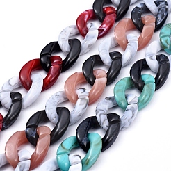 Three Tone Handmade Acrylic Curb Chain Sets&nbsp;AJEW-JB00601