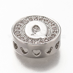 Platinum Plated Brass Micro Pave Cubic Zirconia Multi-Strand Links&nbsp;KK-P191-01Q-P