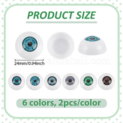 12Pcs 6 Colors Plastic Safety Craft Eye&nbsp;DIY-PH0031-36