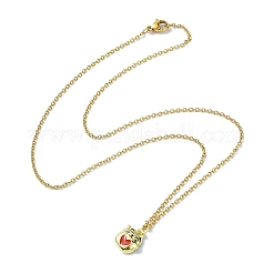 Cat Shaped Alloy Enamel Pendant Necklace&nbsp;NJEW-JN04613-04