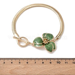 Iron Enamel Green Flower Anklets with OT Clasps for Women&nbsp;RN-CBA08A4-01G