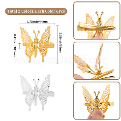 12Pcs 2 Colors Alloy Alligator Hair Clips for Women&nbsp;OHAR-SP0001-08