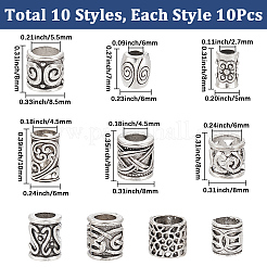 100Pcs 10 Styles Tibetan Style Zinc Alloy Beads&nbsp;FIND-SP0005-90