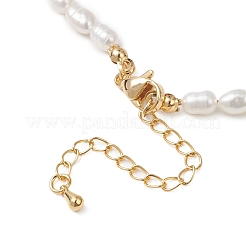 Faceted Round Natural Apatite and Rice Natural Pearl Beaded Necklaces for Women&nbsp;NJEW-JN05816-02