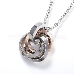 304 Stainless Steel Pendant Necklaces&nbsp;NJEW-H430-12B
