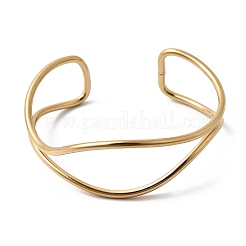 304 Stainless Steel Cuff Bangles for Women&nbsp;BJEW-Z150-01G-02