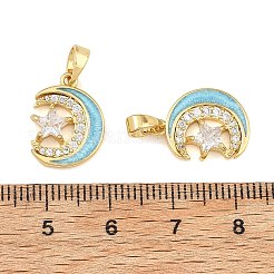 Brass Pave Clear Cubic Zirconia Pendants&nbsp;CU-T001-10G-C