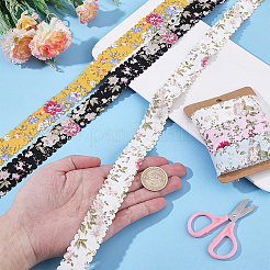 2Sets 2 Styles Polyester Flower Printed Ribbon&nbsp;OCOR-CY0004-52