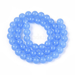 Imitation Jade Glass Beads Strands&nbsp;GLAA-N058-8mm-C01