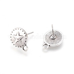 Tibetan Style Stud Earring Findings&nbsp;TIBE-A22174-AS-LF