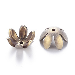6-Petal Spray Painted Acrylic Bead Caps&nbsp;MACR-S373-47J