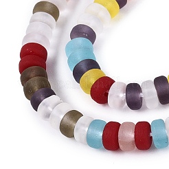 Transparent Frosted Glass Beads Strands&nbsp;GLAA-N069-01A-M