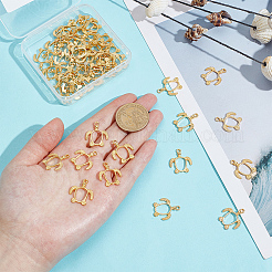 60Pcs Alloy Open Back Bezel Pendants&nbsp;FIND-PH0026-70G