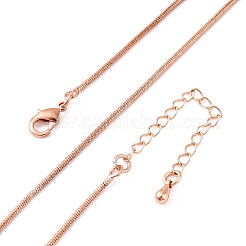 Brass Round Snake Chain Necklaces for Women&nbsp;NJEW-D302-15RG