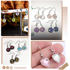 DIY Half Round/Dome & Heart Stainless Steel Dangle Earring Making Kits&nbsp;DIY-SC0028-73