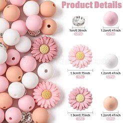 DIY Daisy Round Beads Findings Kits&nbsp;DIY-FS0010-24B