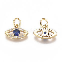 Brass Micro Pave Cubic Zirconia Charms&nbsp;X-ZIRC-F111-18G