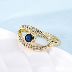 Brass Micro Pave Cubic Zirconia Rings for Women&nbsp;RJEW-U047-27G
