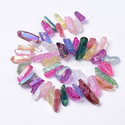 Electroplated Natural Quartz Crystal Beads Strands&nbsp;G-I345-01