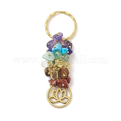 Chakra Natural Gemstone Chip Pendant Keychain&nbsp;KEYC-JKC00414-04
