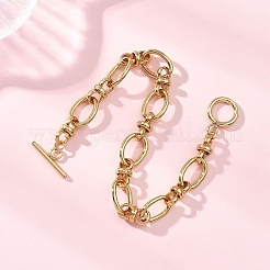 304 Stainless Steel Oval Link Chain Bracelets for Women&nbsp;BJEW-JB12855-01