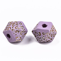 Painted Natural Wood Beads&nbsp;WOOD-T021-51A-07
