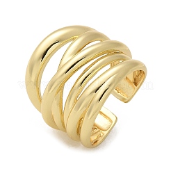 Brass Multi-layer Cuff Finger Rings&nbsp;RJEW-C120-03G
