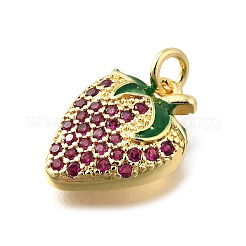 Brass Micro Pave Cubic Zirconia Pendants&nbsp;KK-Q066-32G