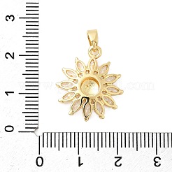 Brass Micro Pave Clear Cubic Zirconia Pendants&nbsp;KK-G542-04G-02