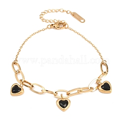 304 Stainless Steel Rhinestone Charm Bracelets&nbsp;BJEW-B171-10G