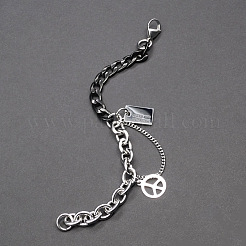 Two Tone Peace Symbol & Quote Charm Bracelets&nbsp;FS-WGFBFF4-03