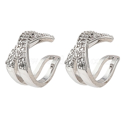 Brass Rhinestone Cuff Errings&nbsp;RB-Z001-03P