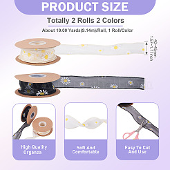 2 Rolls 2 Colors Polyester Ribbon&nbsp;OCOR-TA0003-16