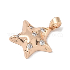 Brass Micro Pave Clear Cubic Zirconia Pendants&nbsp;KK-P273-02KCG