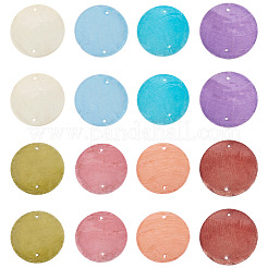 80Pcs 8 Colors Dyed Natural Capiz Shell Connector Charms&nbsp;BSHE-TA0001-21