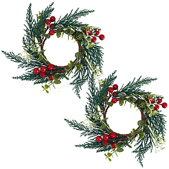 PP Plastic and Foam and Wire Christmas Wreath&nbsp;AJEW-WH20060-21