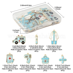 18Pcs 7 Styles Medical Theme Alloy Enamel Pendants&nbsp;FIND-FS0004-32B