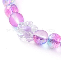 Frosted Round Spray Painted Glass Beaded Mobile Straps&nbsp;HJEW-JM00467-01