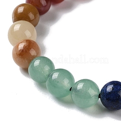 Round Natural Mixed Gemstone Braided Bead Bracelets&nbsp;BJEW-H239-02